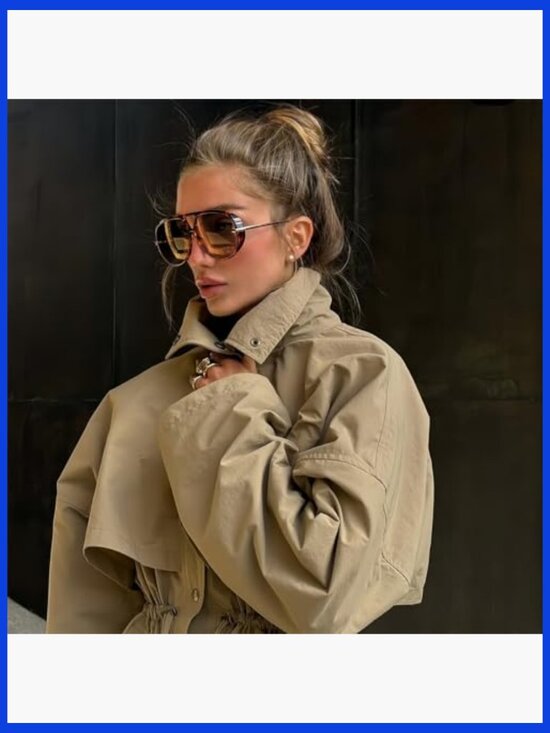 Retro Gold Oversized Aviator Sunglasses UV400 Metal Frame Unisex main image 4